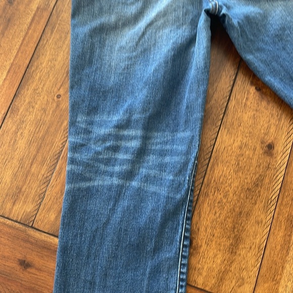 KUT blue denim jeans distressed torn straight leg high rise size 14 - Picture 11 of 14